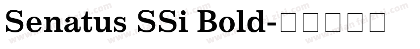 Senatus SSi Bold字体转换